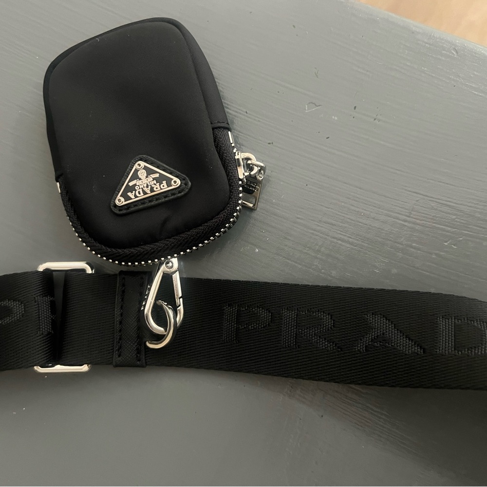 Prada Black Nylon Shoulder Bag with Silver Hardware - Picture 4 of 6
